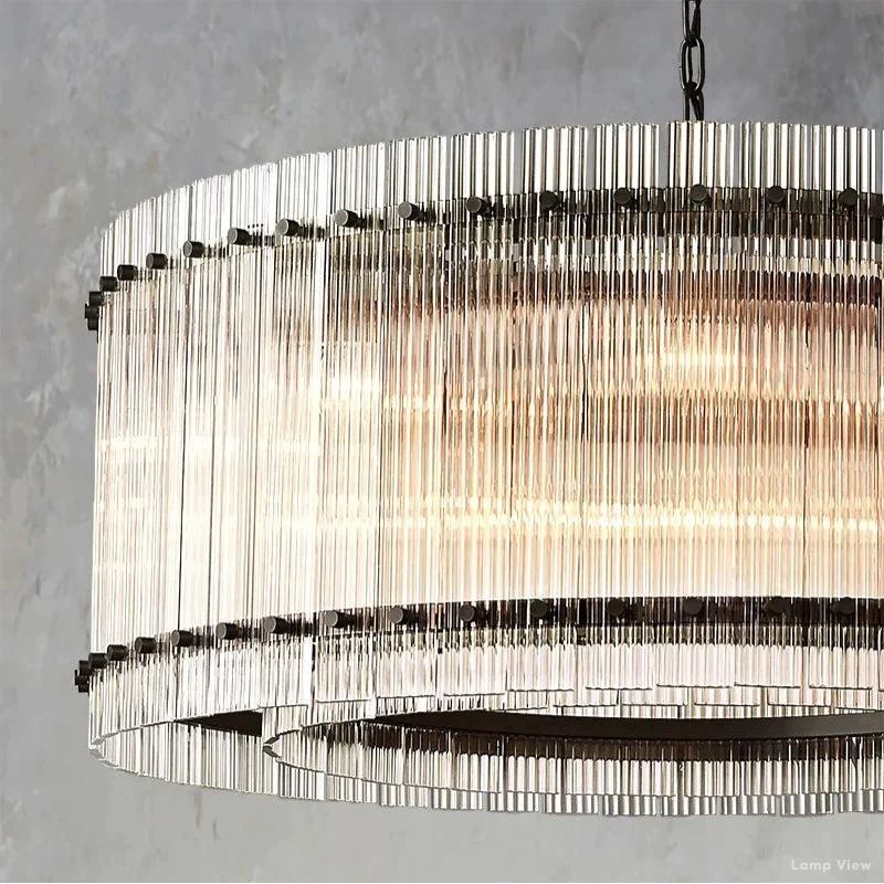 San Marco Ribbed Glass Round Chandelier 37"