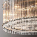 San Marco Ribbed Glass Round Chandelier 37"