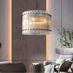 San Marco Ribbed Glass Round Chandelier 22"