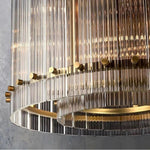San Marco Ribbed Glass Round Chandelier 22"