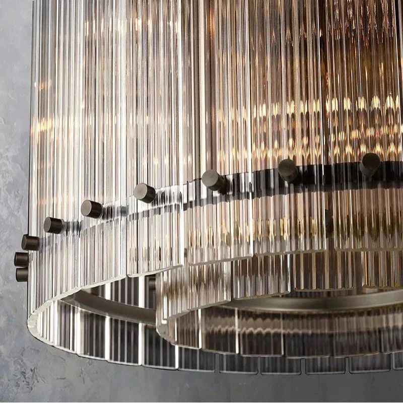 San Marco Ribbed Glass Round Chandelier 22"