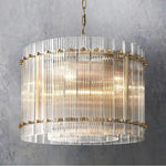 San Marco Ribbed Glass Round Chandelier 22"