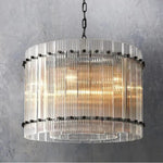 San Marco Ribbed Glass Round Chandelier 22"