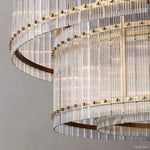 San Marco Ribbed Glass Two-Tier Round Chandelier 60"
