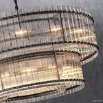 San Marco Ribbed Glass Two-Tier Round Chandelier 48"