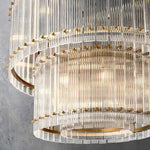 San Marco Ribbed Glass Two-Tier Round Chandelier 37"