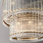 San Marco Ribbed Glass Two-Tier Round Chandelier 37"