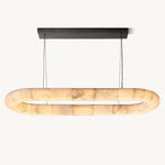 Rivage Lisse Alabaster Oval Chandelier 57"