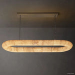 Rivage Lisse Alabaster Oval Chandelier 57"