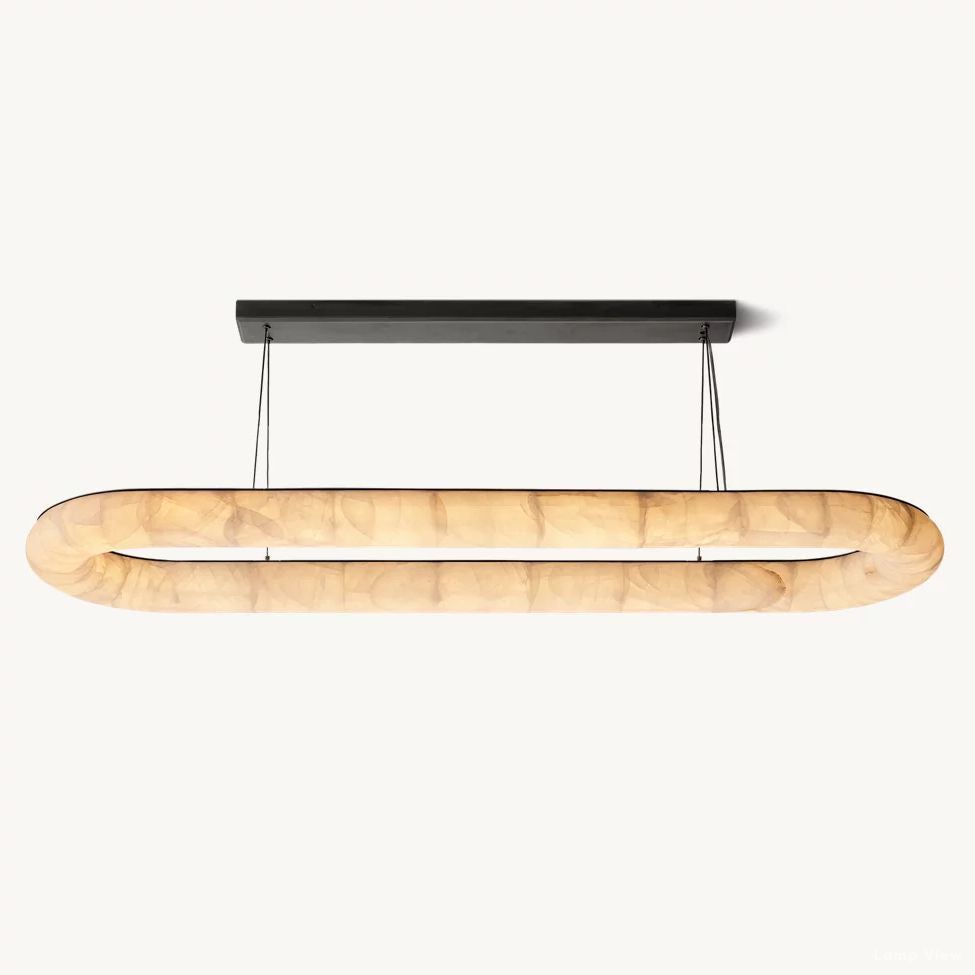 Rivage Lisse Alabaster Oval Chandelier 74"