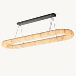 Rivage Lisse Alabaster Oval Chandelier 74"