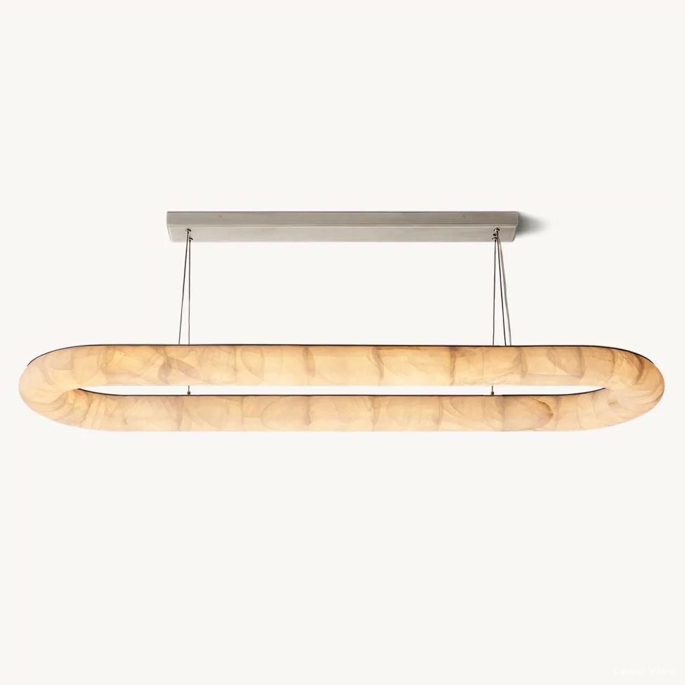 Rivage Lisse Alabaster Oval Chandelier 74"