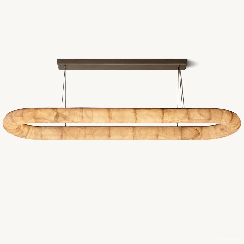 Rivage Lisse Alabaster Oval Chandelier 74"