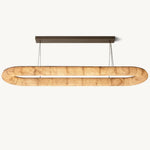 Rivage Lisse Alabaster Oval Chandelier 74"