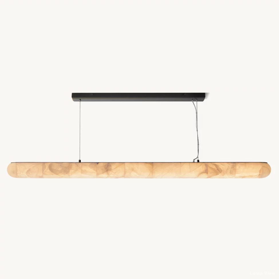 Rivage Lisse Alabaster Linear Chandelier 80"