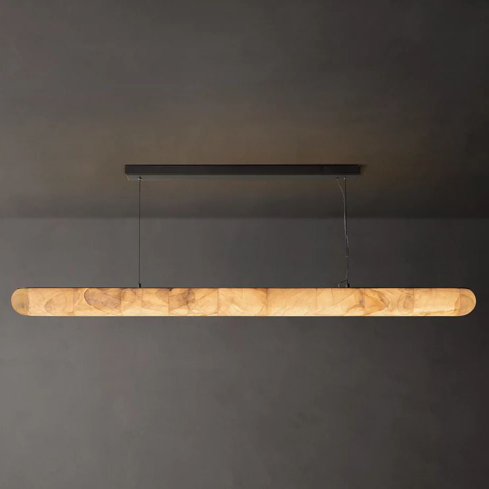 Rivage Lisse Alabaster Linear Chandelier 80"