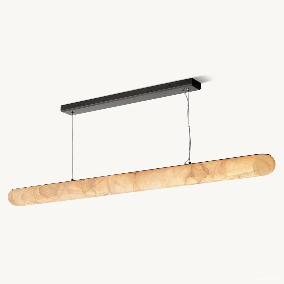 Rivage Lisse Alabaster Linear Chandelier 80"