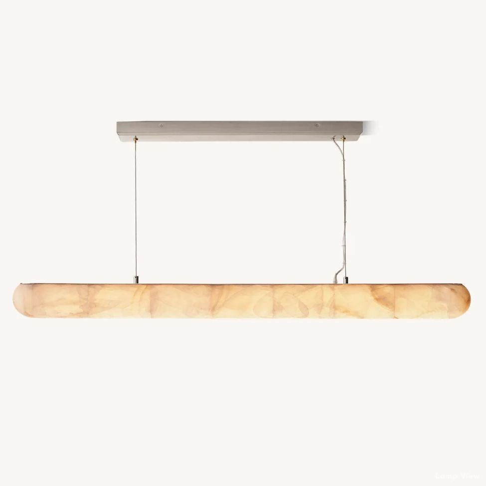 Rivage Lisse Alabaster Linear Chandelier 80"