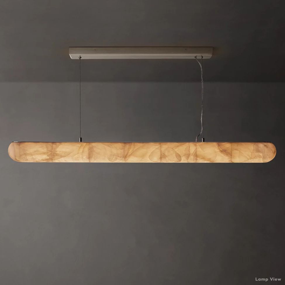 Rivage Lisse Alabaster Linear Chandelier 80"