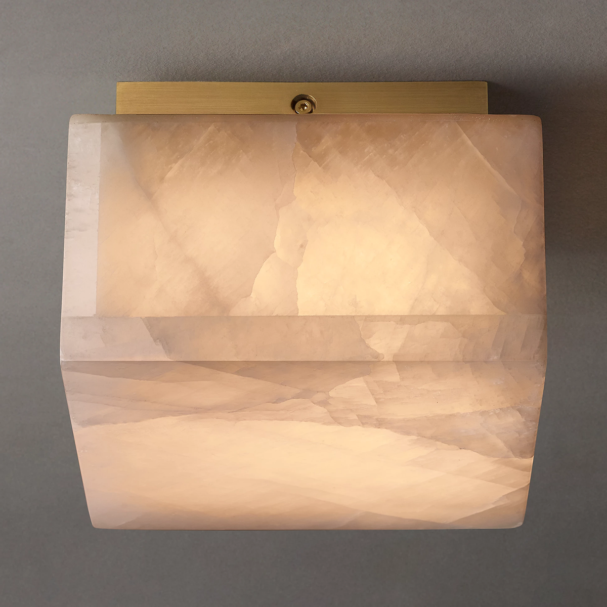 Rivage Lueur Alabaster Square Flush Mount
