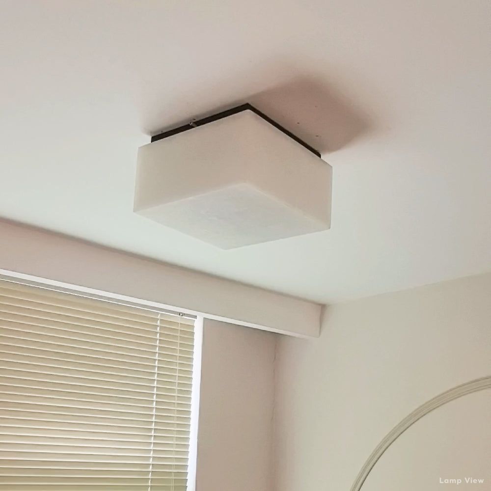 Rivage Lueur Alabaster Square Flush Mount