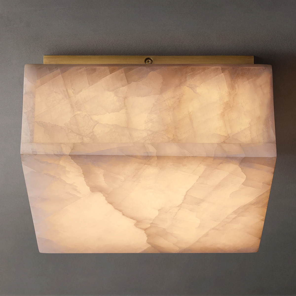 Rivage Lueur Alabaster Square Flush Mount