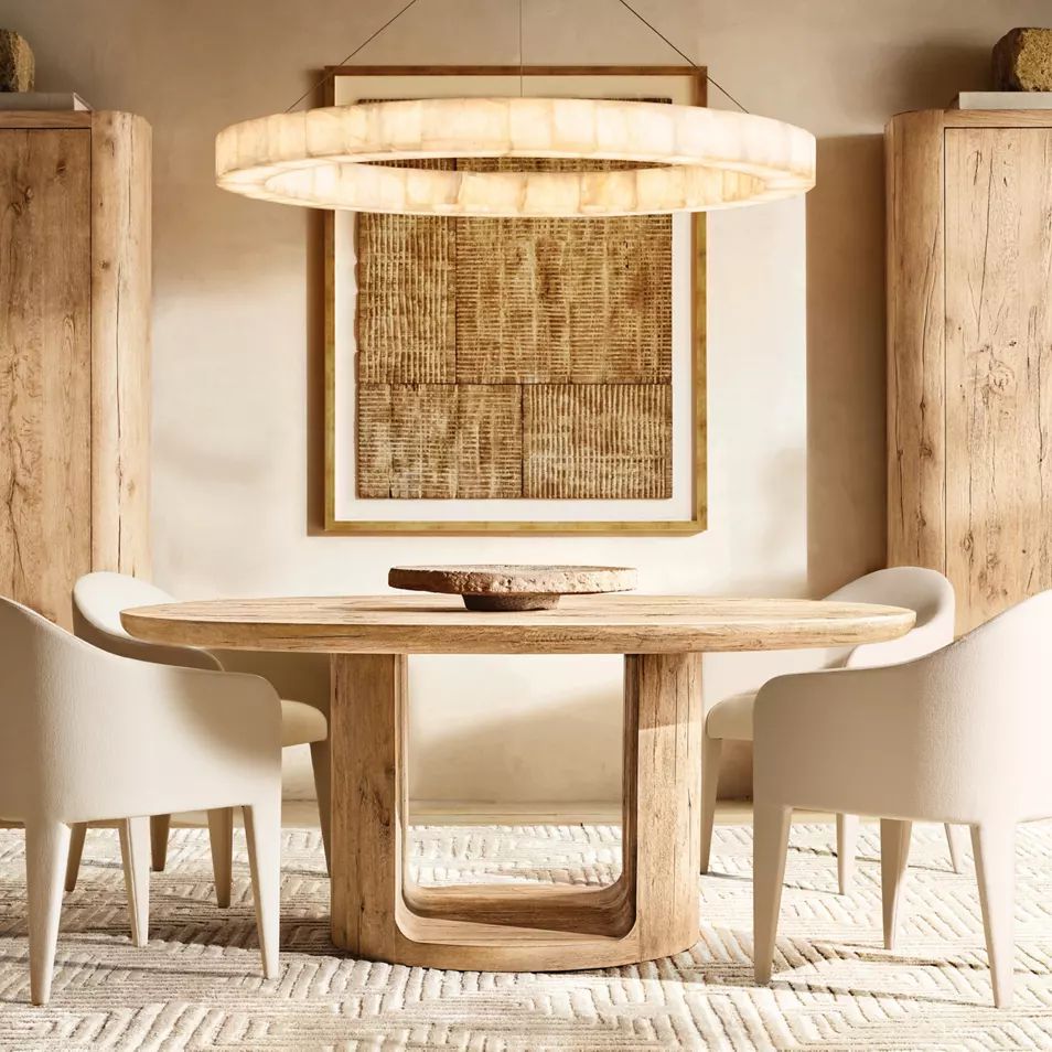 Rivage Lueur Alabaster Round Chandelier 31"
