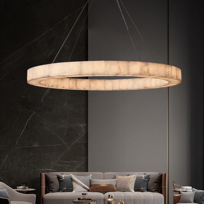 Rivage Lueur Alabaster Round Chandelier 60"