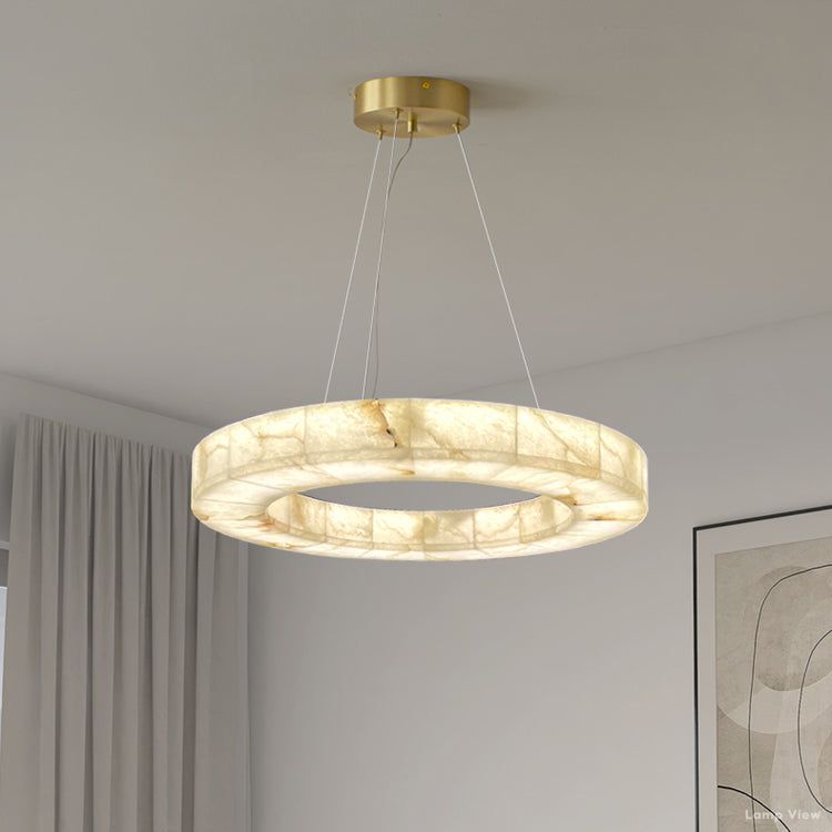 Rivage Lueur Alabaster Round Chandelier 31"