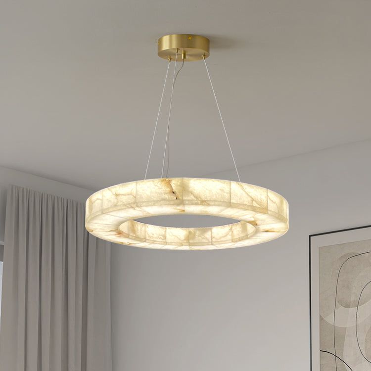 Rivage Lueur Alabaster Round Chandelier 31"