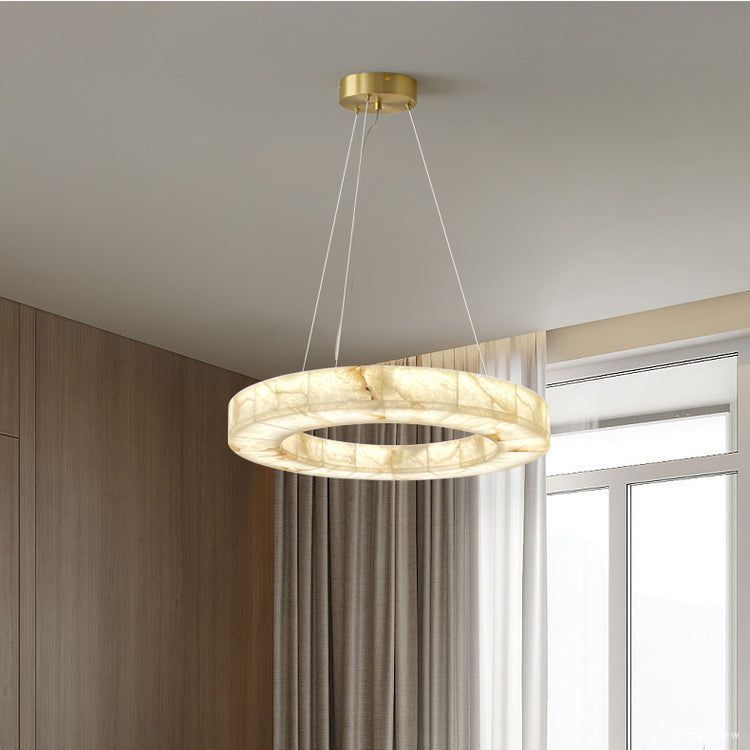 Rivage Lueur Alabaster Round Chandelier 31"