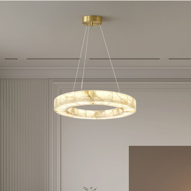 Rivage Lueur Alabaster Round Chandelier 31"