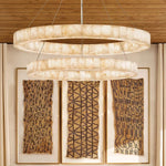 Rivage Lueur Alabaster Two-Tier Round Chandelier 60"