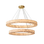 Rivage Lueur Alabaster Two-Tier Round Chandelier 60"