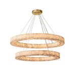 Rivage Lueur Alabaster Two-Tier Round Chandelier 60"