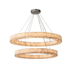 Rivage Lueur Alabaster Two-Tier Round Chandelier 60"