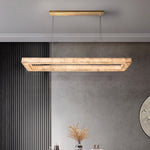 Rivage Lueur Alabaster Rectangular Chandelier 72"