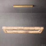 Rivage Lueur Alabaster Rectangular Chandelier 72"