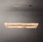 Rivage Lueur Alabaster Rectangular Chandelier 72"
