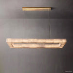 Rivage Lueur Alabaster Rectangular Chandelier 54"