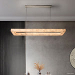 Rivage Lueur Alabaster Rectangular Chandelier 72"