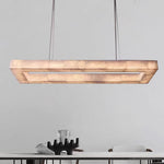 Rivage Lueur Alabaster Rectangular Chandelier 54"
