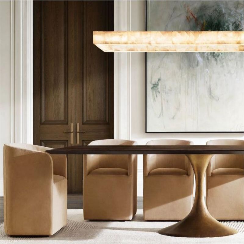 Rivage Lueur Alabaster Rectangular Chandelier 72"