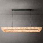 Rivage Lueur Alabaster Rectangular Chandelier 54"