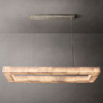 Rivage Lueur Alabaster Rectangular Chandelier 54"