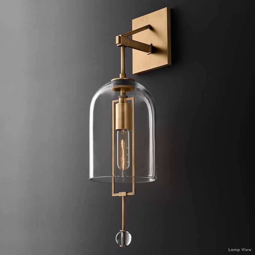 Fulcrum Cloche Glass Wall Sconce