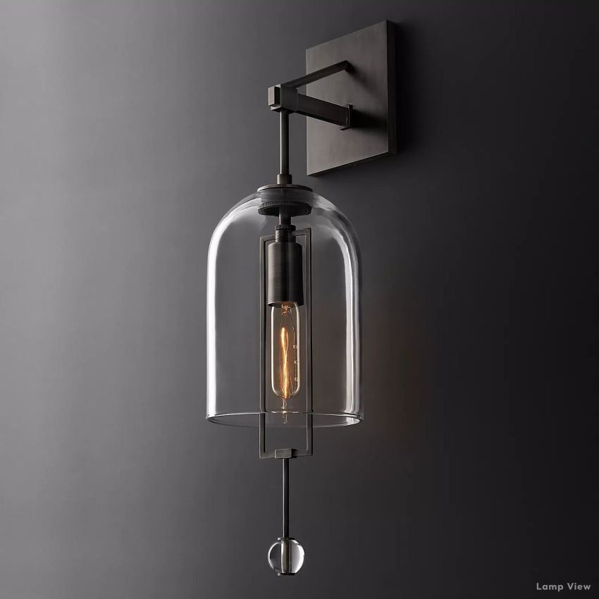 Fulcrum Cloche Glass Wall Sconce