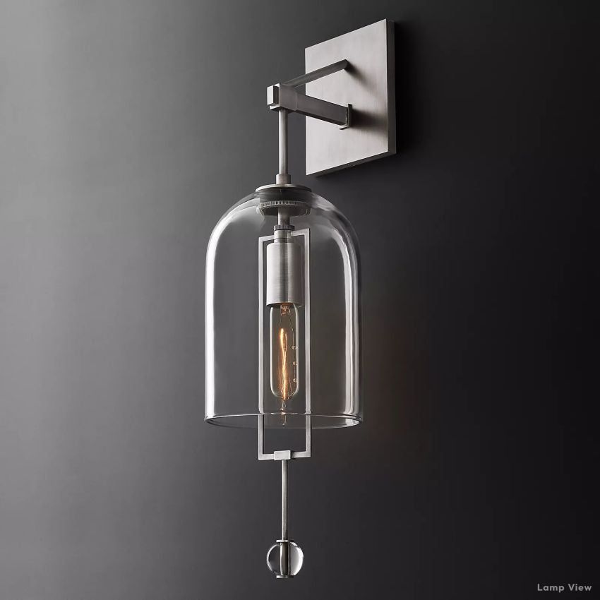 Fulcrum Cloche Glass Wall Sconce