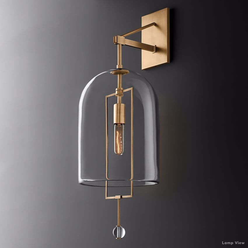 Fulcrum Cloche Glass Wall Sconce