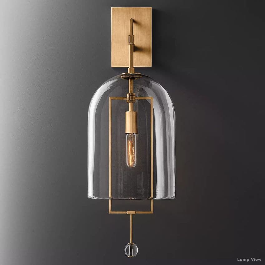 Fulcrum Cloche Glass Wall Sconce